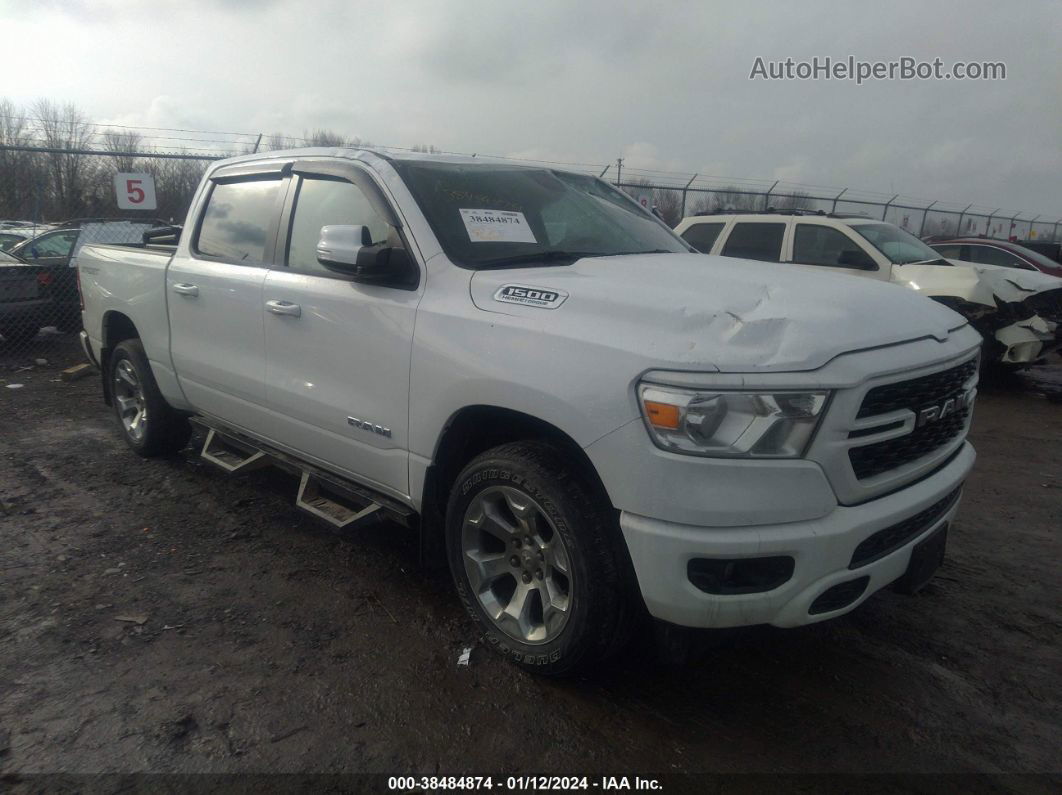 2022 Ram 1500 Big Horn  4x4 5'7 Box White vin: 1C6SRFFTXNN423639