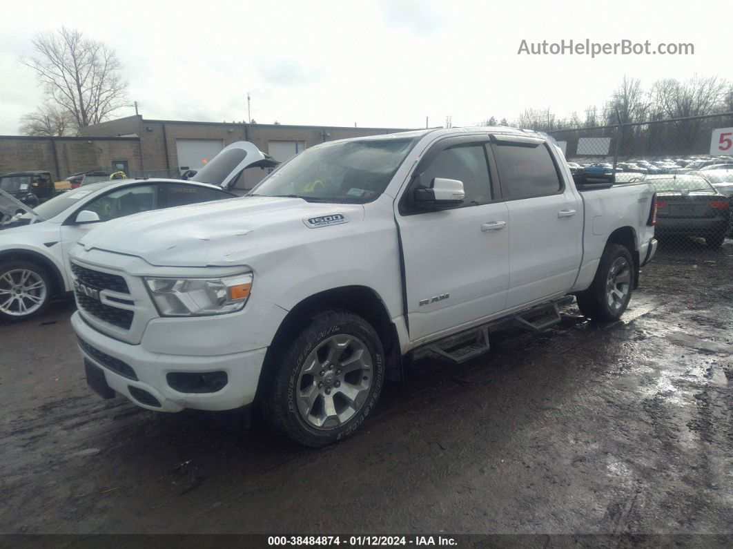 2022 Ram 1500 Big Horn  4x4 5'7 Box White vin: 1C6SRFFTXNN423639