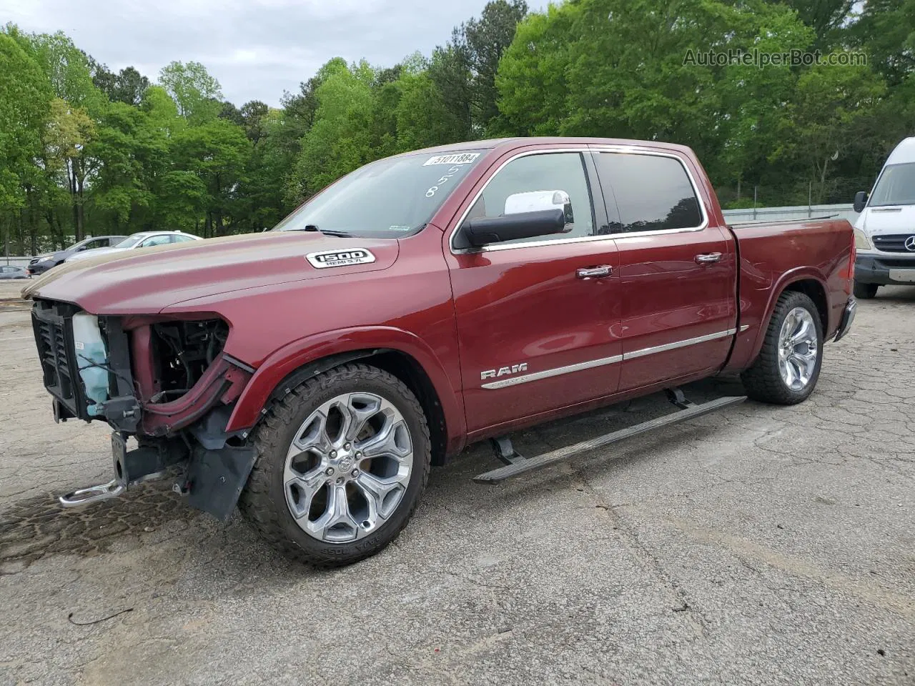 2019 Ram 1500 Limited Бордовый vin: 1C6SRFHT4KN580558