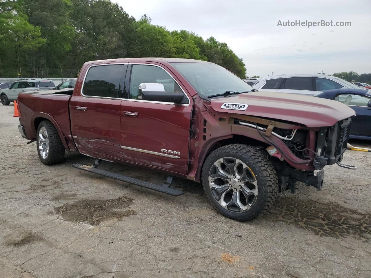 2019 Ram 1500 Limited Бордовый vin: 1C6SRFHT4KN580558