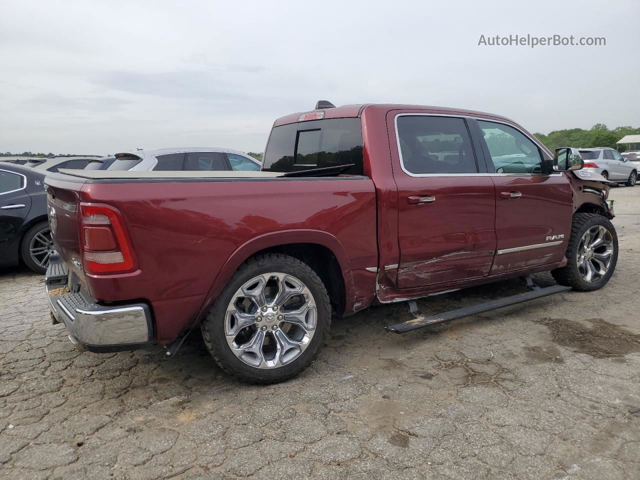 2019 Ram 1500 Limited Burgundy vin: 1C6SRFHT4KN580558