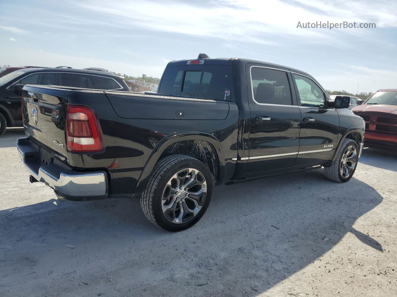 2019 Ram 1500 Limited Черный vin: 1C6SRFHT5KN626544