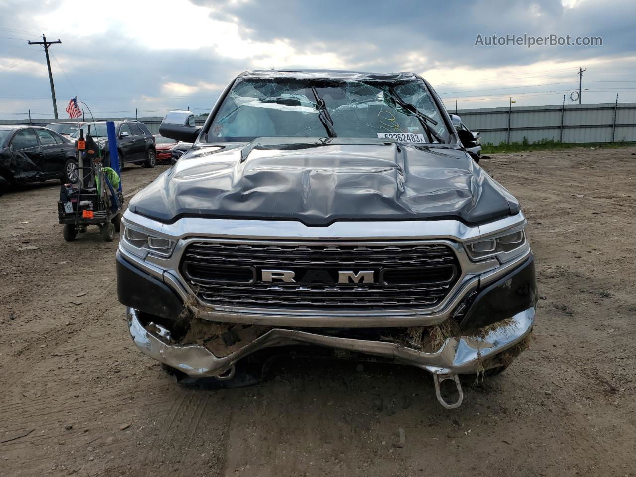 2019 Ram 1500 Limited Черный vin: 1C6SRFHT5KN888130