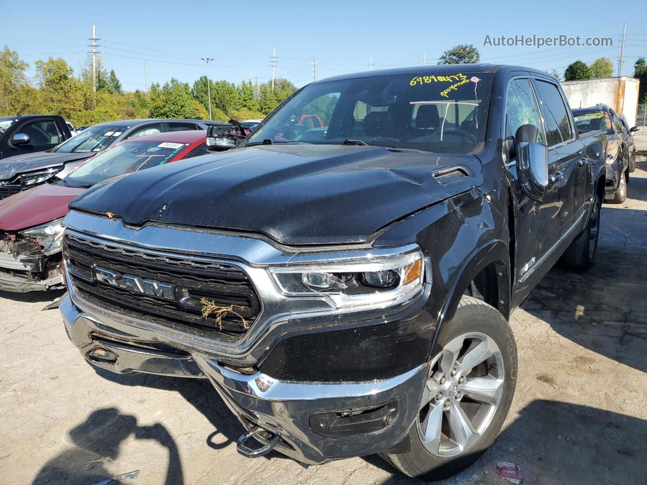 2019 Ram 1500 Limited Black vin: 1C6SRFHT6KN521351