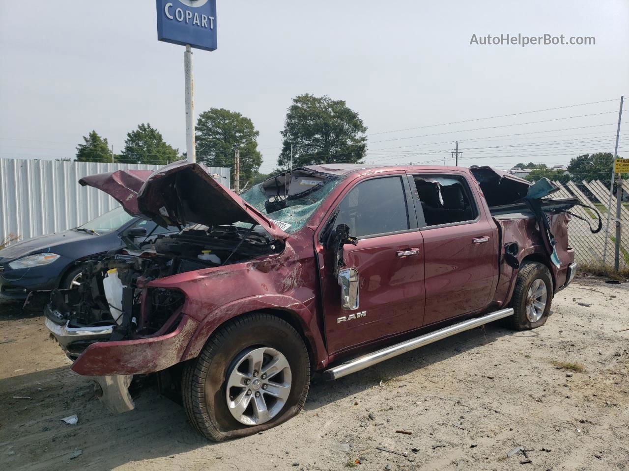 2022 Ram 1500 Laramie Burgundy vin: 1C6SRFJM5NN353600