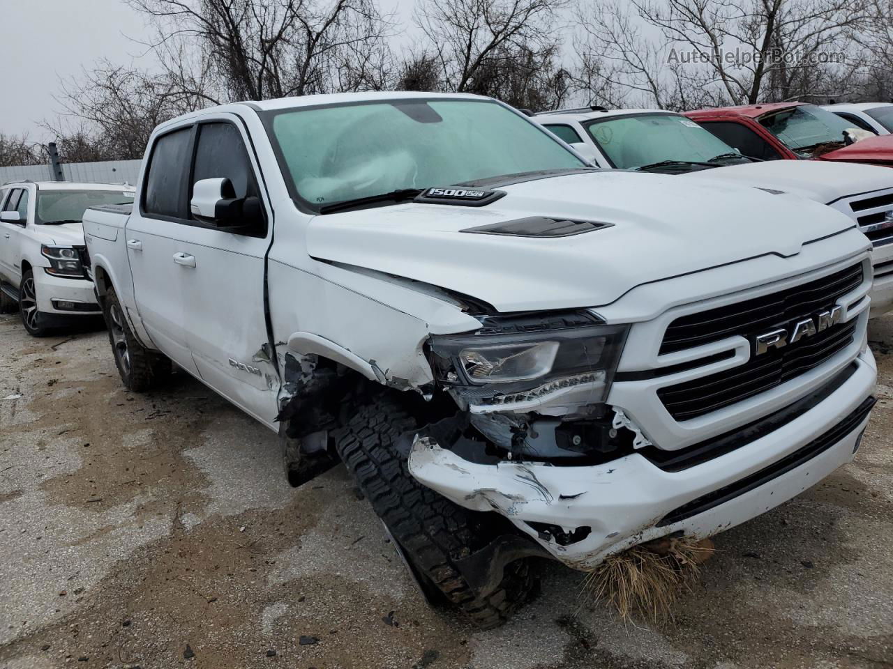 2020 Ram 1500 Laramie Белый vin: 1C6SRFJT1LN309436