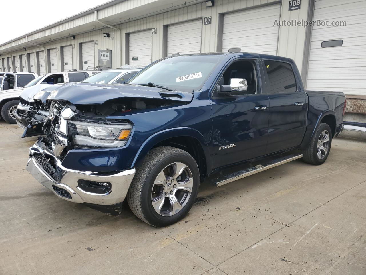 2022 Ram 1500 Laramie Синий vin: 1C6SRFJT3NN175578