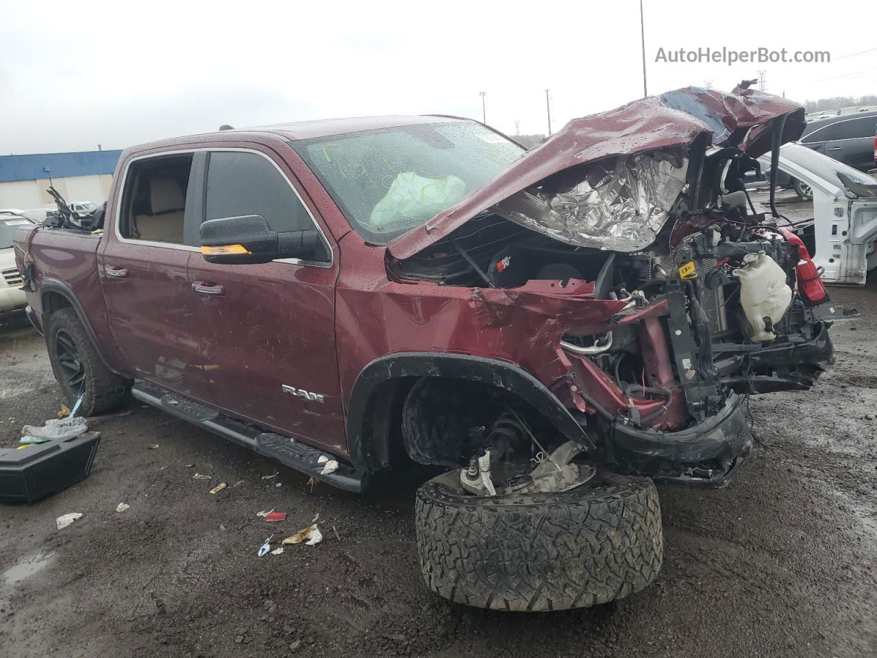 2019 Ram 1500 Laramie Burgundy vin: 1C6SRFJT4KN708498