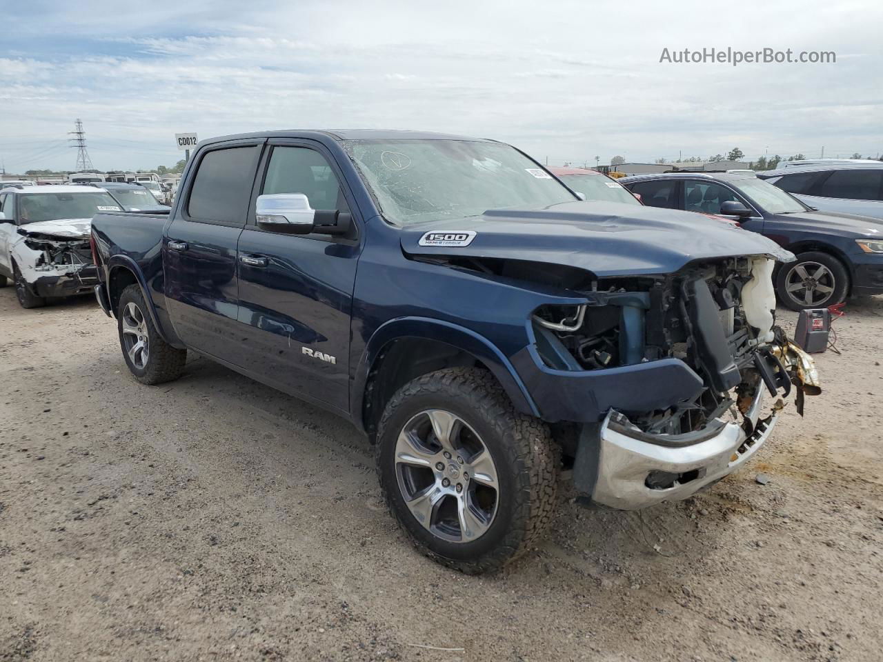 2022 Ram 1500 Laramie Синий vin: 1C6SRFJT4NN282669