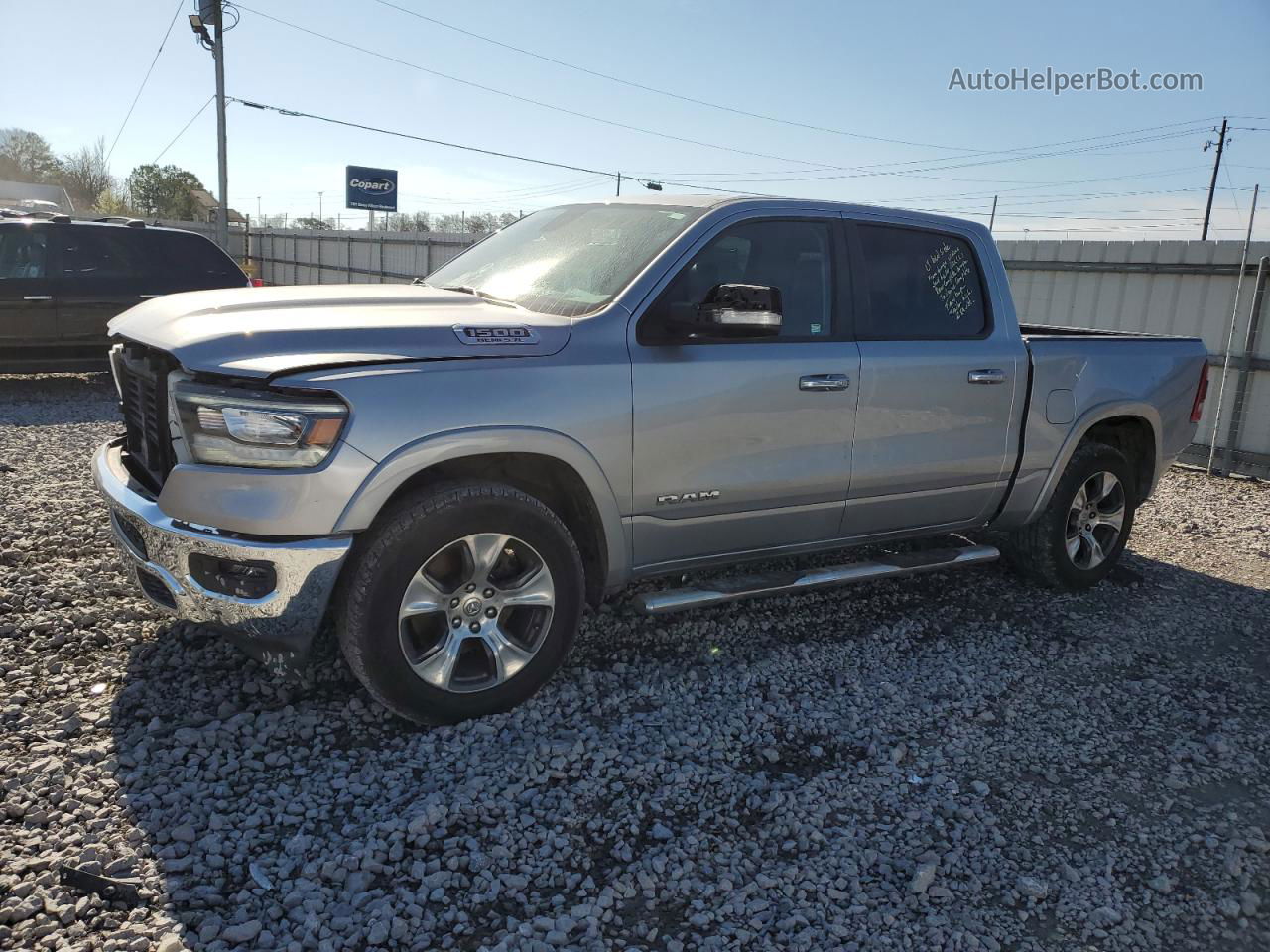 2019 Ram 1500 Laramie Серый vin: 1C6SRFJT6KN504706