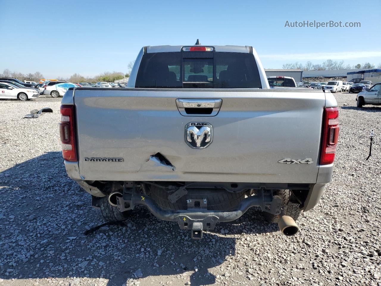 2019 Ram 1500 Laramie Серый vin: 1C6SRFJT6KN504706