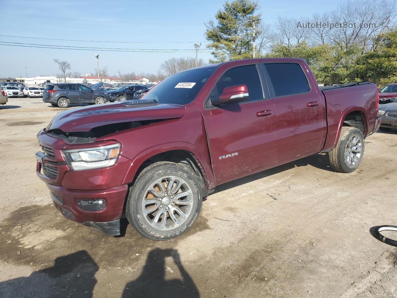 2020 Ram 1500 Laramie Maroon vin: 1C6SRFJT9LN422163