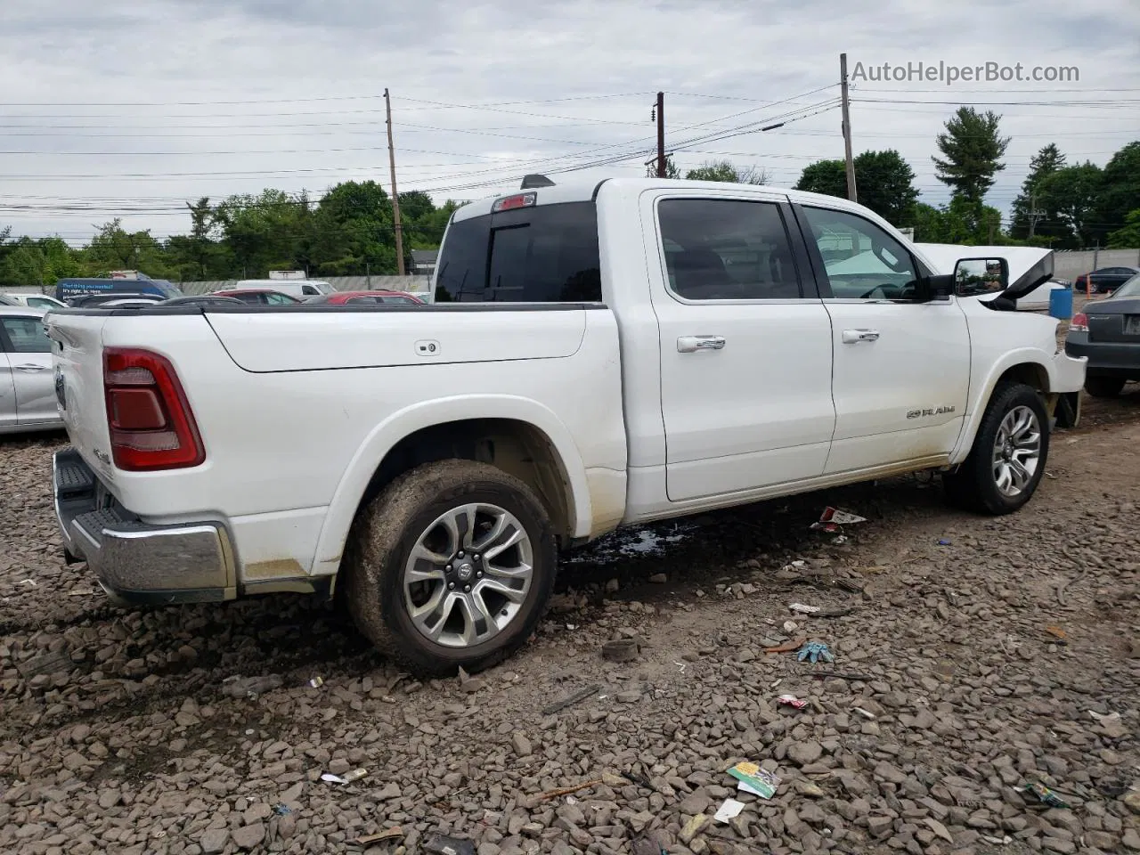 2019 Ram 1500 Longhorn White vin: 1C6SRFKT0KN768776