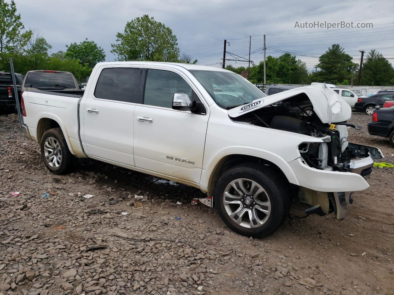 2019 Ram 1500 Longhorn White vin: 1C6SRFKT0KN768776