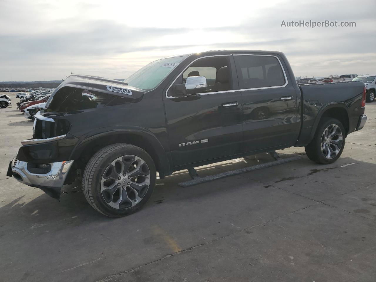 2019 Ram 1500 Longhorn Черный vin: 1C6SRFKT3KN659079