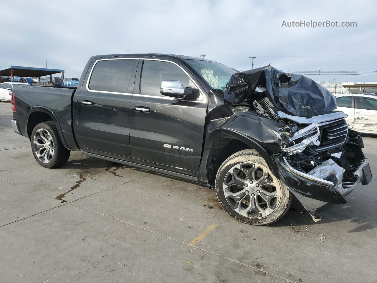 2019 Ram 1500 Longhorn Черный vin: 1C6SRFKT3KN659079