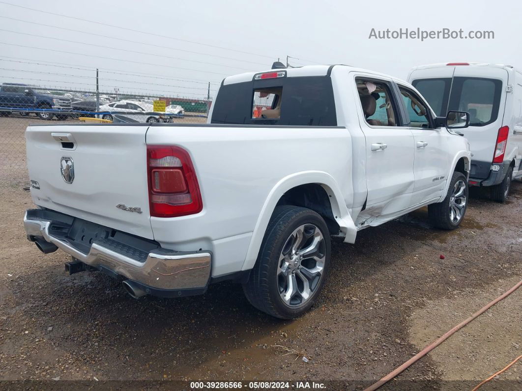 2019 Ram 1500 Longhorn  4x4 5'7 Box White vin: 1C6SRFKT9KN688067