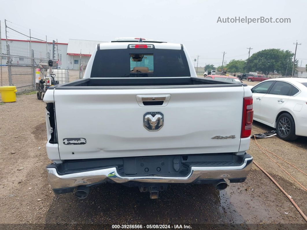 2019 Ram 1500 Longhorn  4x4 5'7 Box White vin: 1C6SRFKT9KN688067