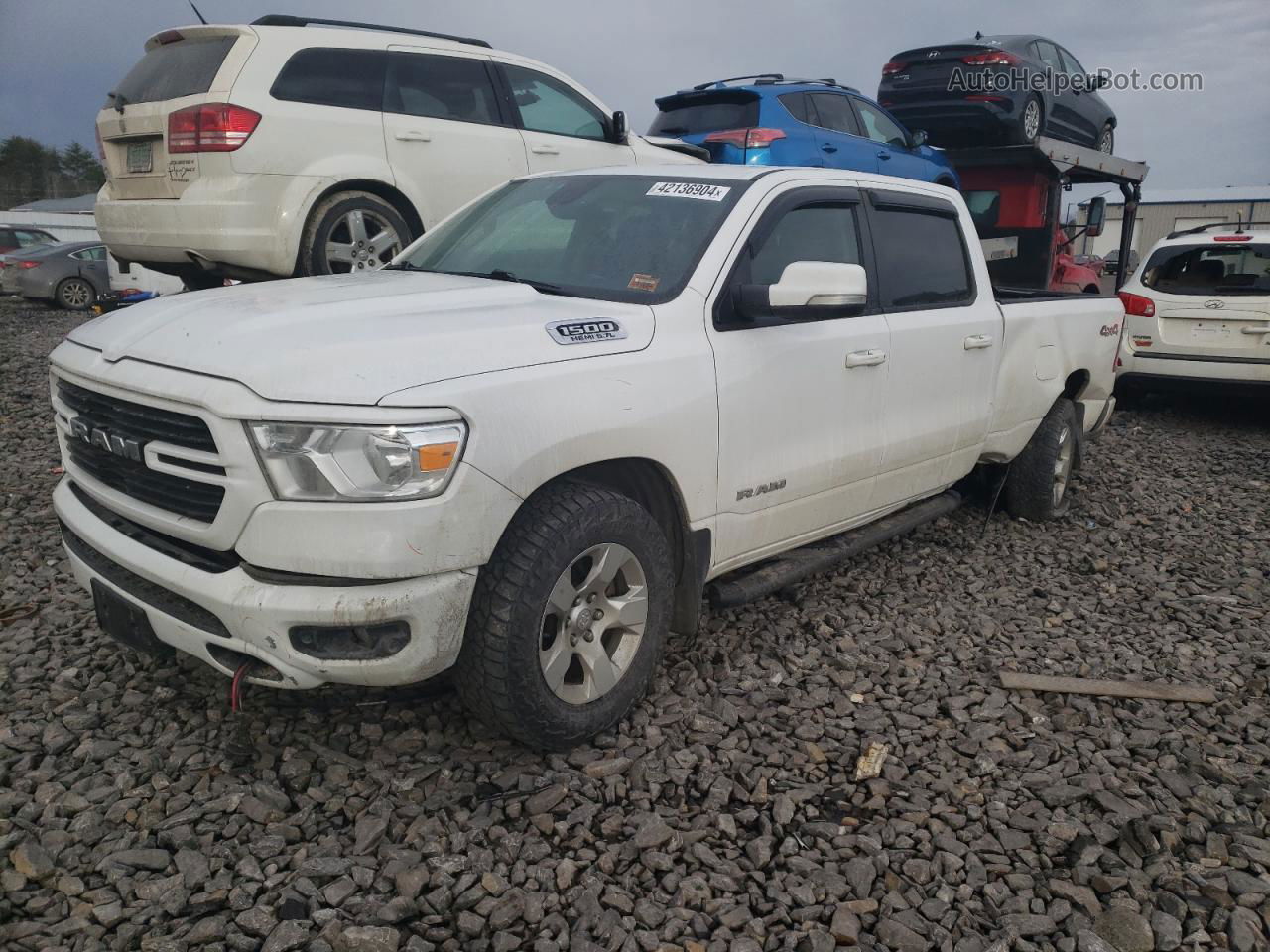 2019 Ram 1500 Big Horn/lone Star White vin: 1C6SRFMT7KN815069