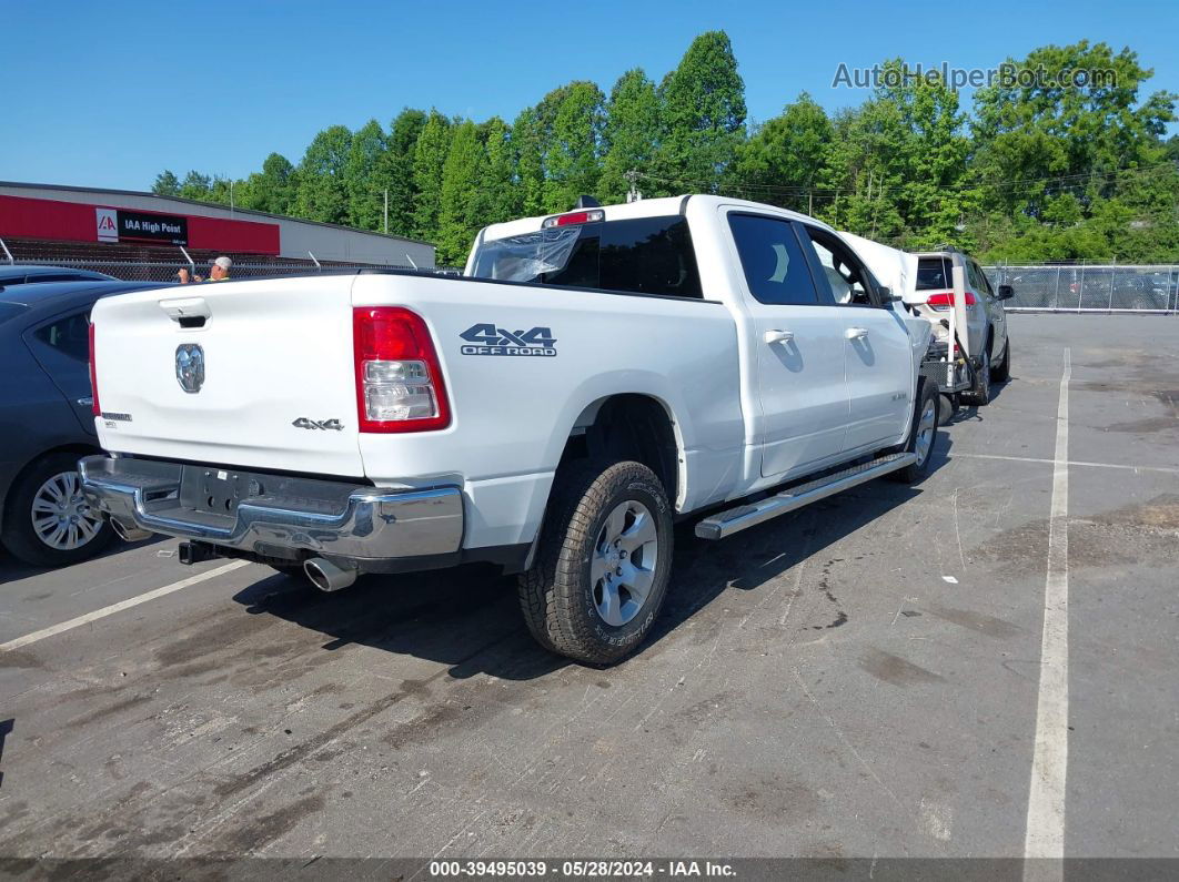 2022 Ram 1500 Big Horn  4x4 6'4 Box White vin: 1C6SRFMT8NN347566