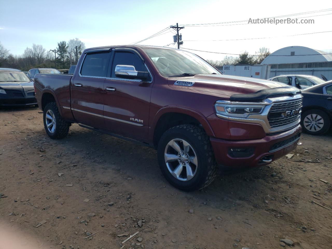 2019 Ram 1500 Limited Burgundy vin: 1C6SRFPT3KN551196