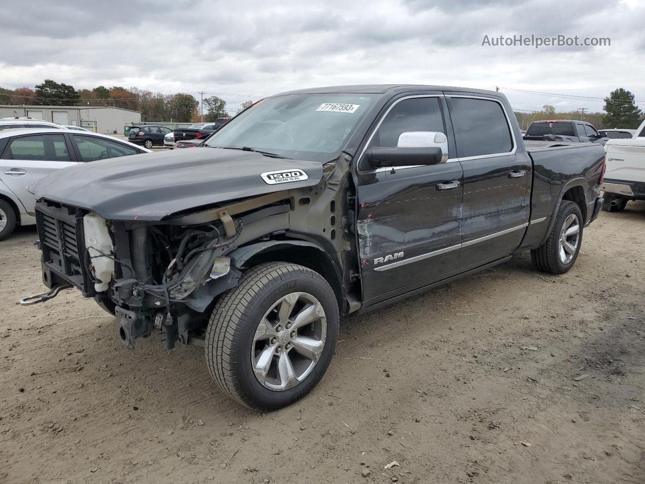 2019 Ram 1500 Limited Черный vin: 1C6SRFPT9KN597275