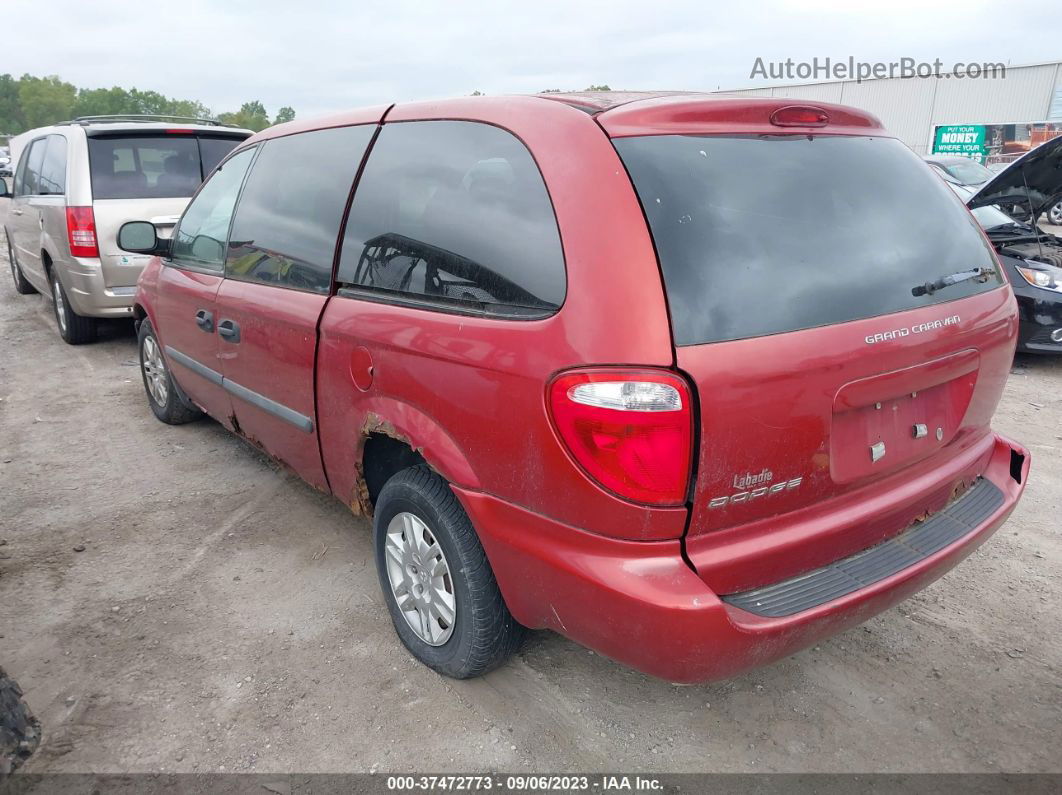 2005 Dodge Grand Caravan Se Red vin: 1D4GP24R25B110657