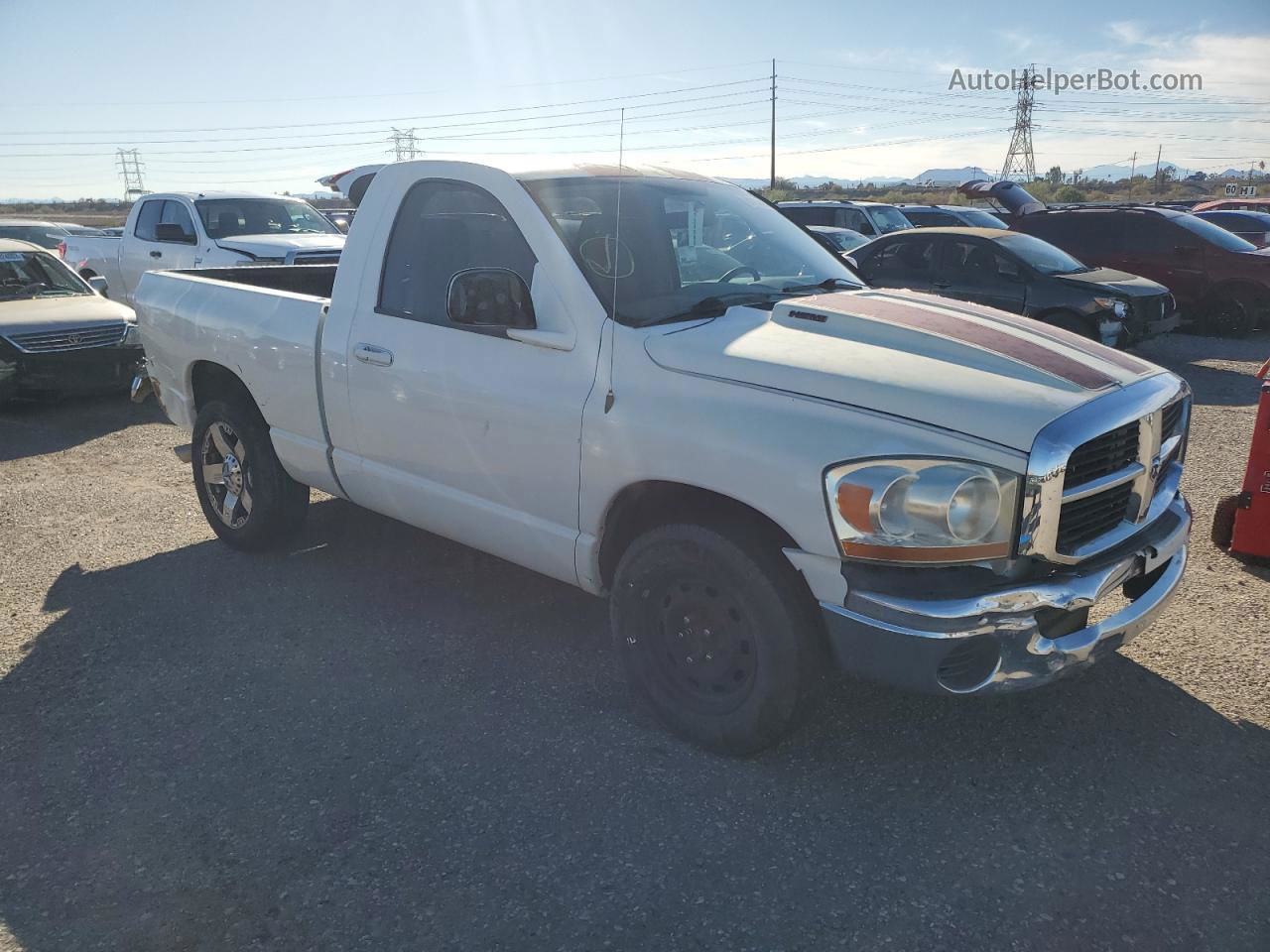 2006 Dodge Ram 1500 St White vin: 1D7HA16266J132252