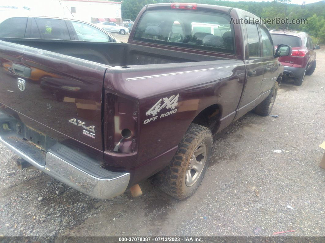 2005 Dodge Ram 1500 Slt Burgundy vin: 1D7HU18N15S249891