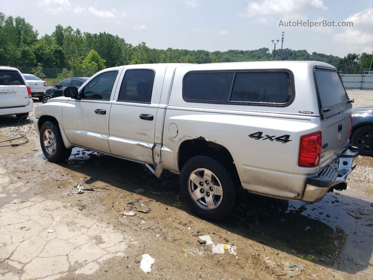 2006 Dodge Dakota Quad Slt Silver vin: 1D7HW48J96S524269