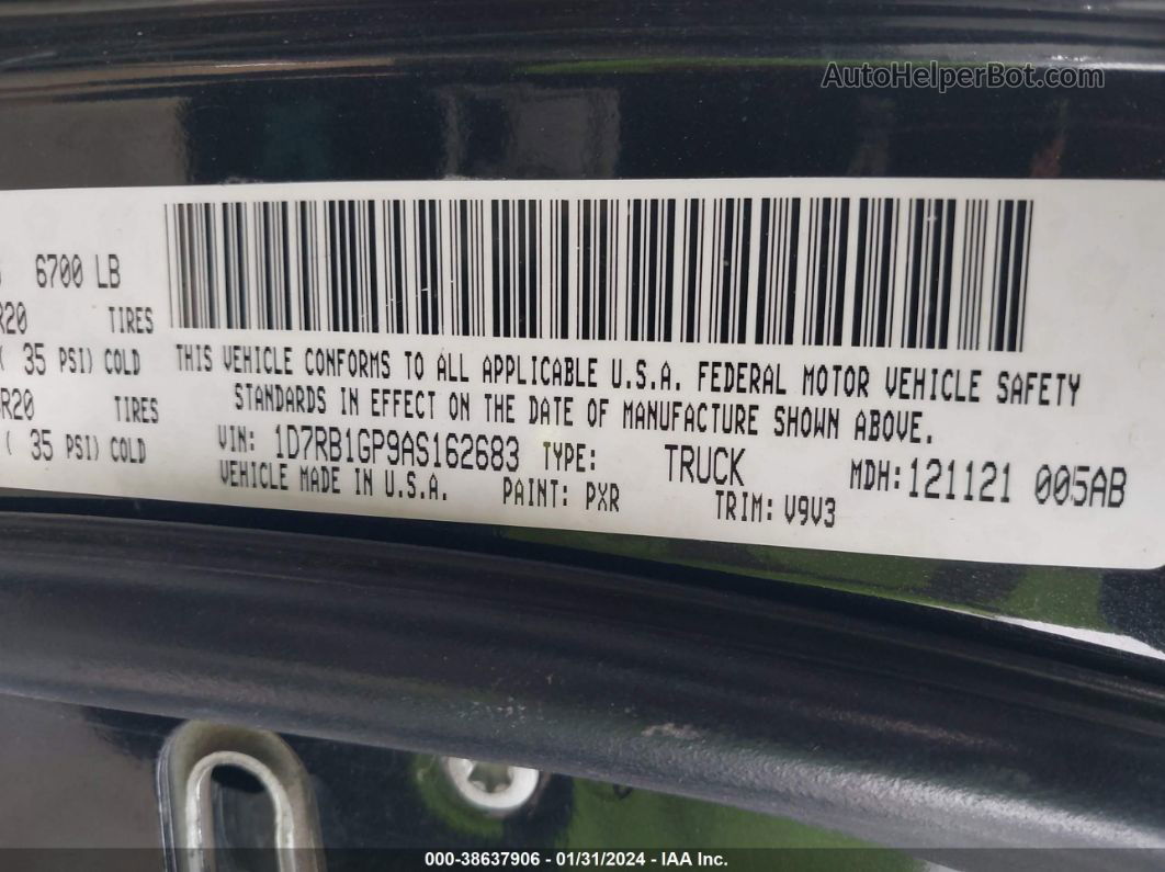 2010 Dodge Ram 1500 Slt/sport/trx Black vin: 1D7RB1GP9AS162683