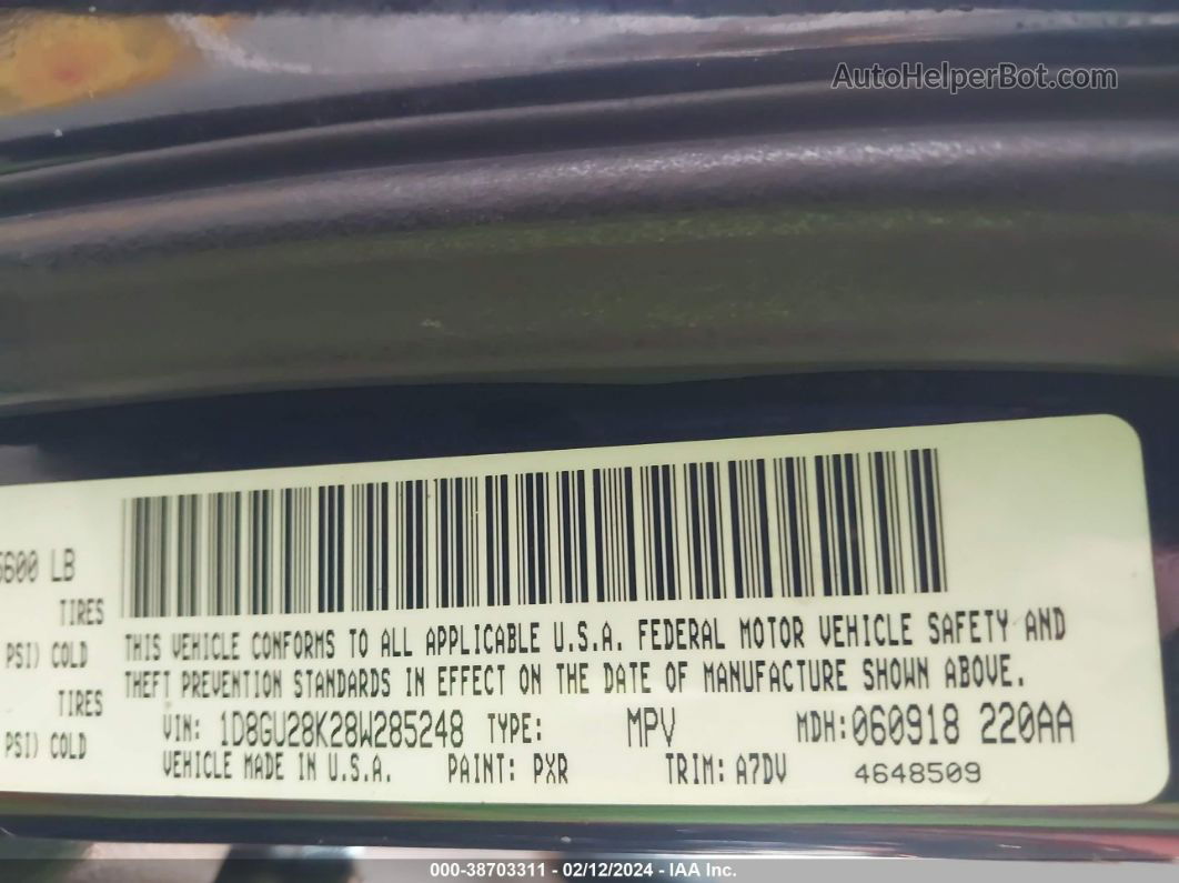 2008 Dodge Nitro Sxt Black vin: 1D8GU28K28W285248