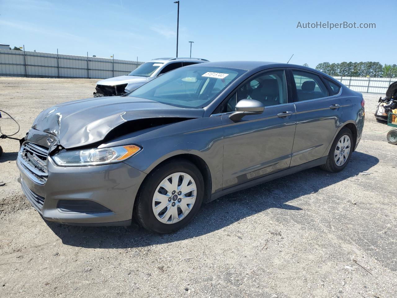 2014 Ford Fusion S Gray vin: 1FA6P0G70E5374973