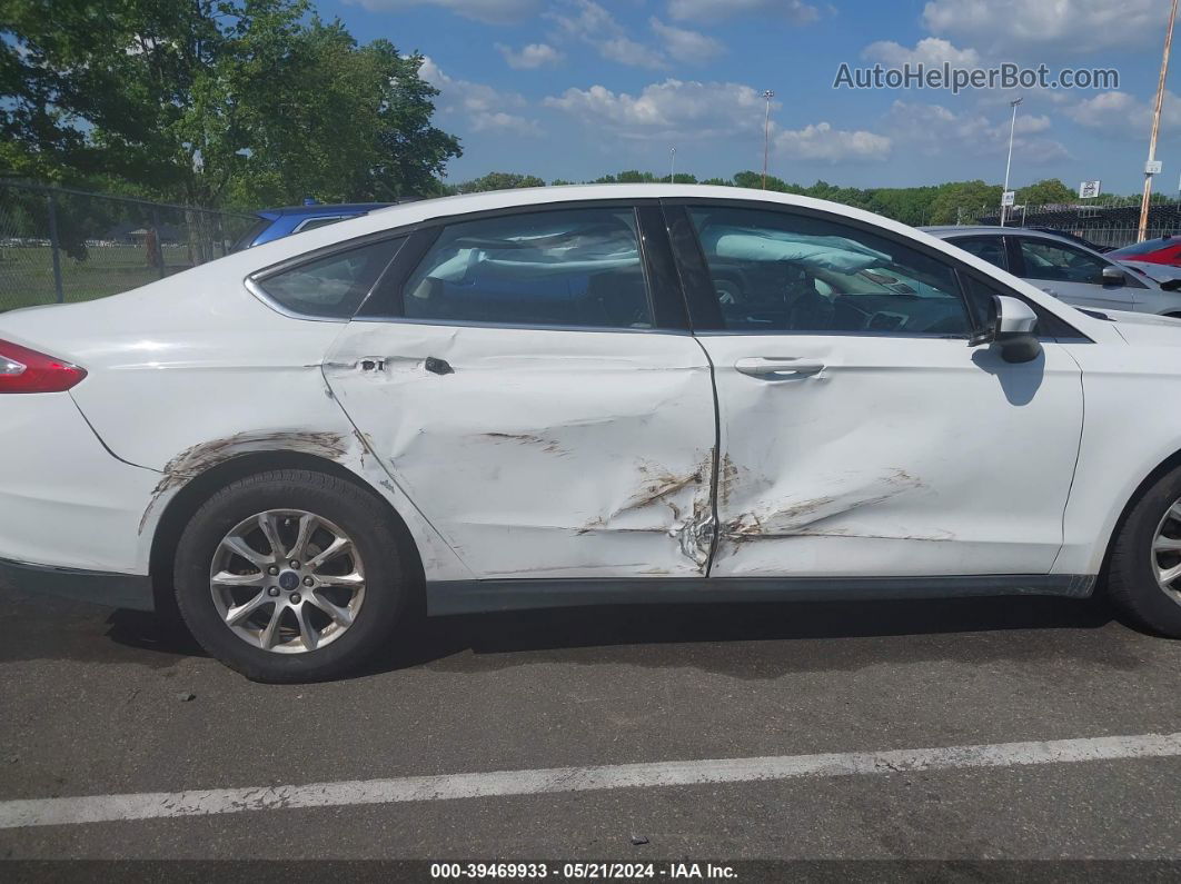 2015 Ford Fusion S White vin: 1FA6P0G70F5100643