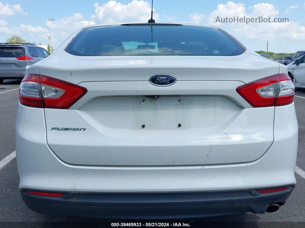 2015 Ford Fusion S White vin: 1FA6P0G70F5100643