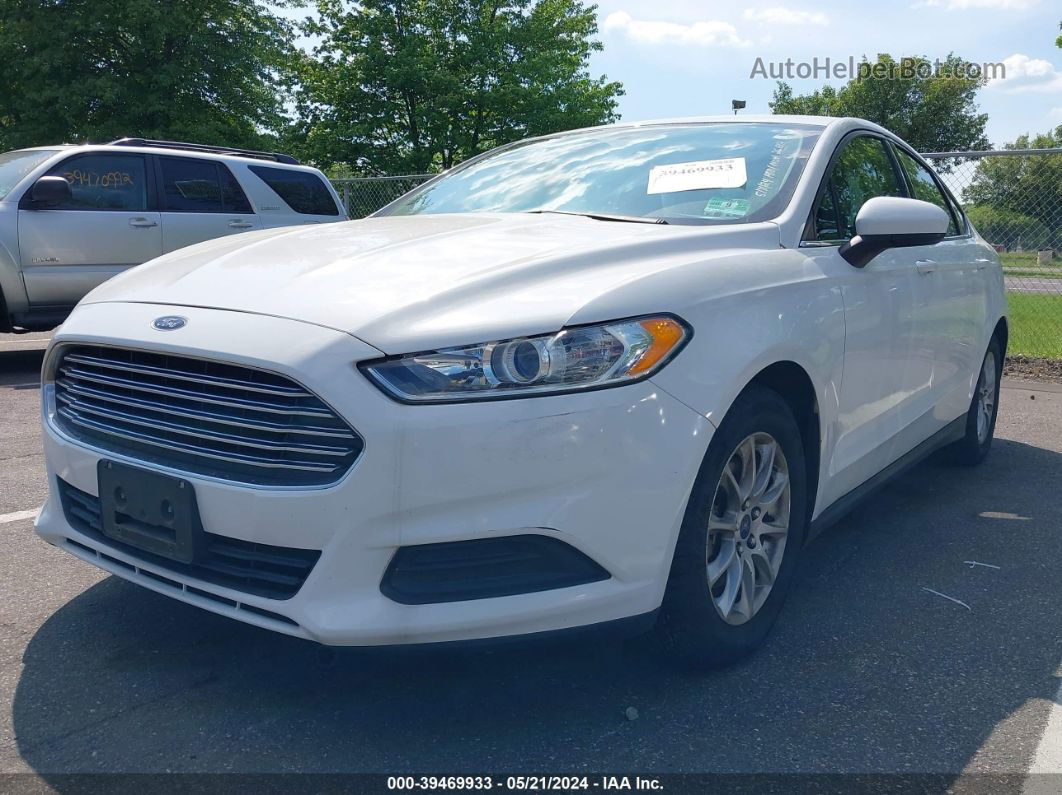 2015 Ford Fusion S White vin: 1FA6P0G70F5100643