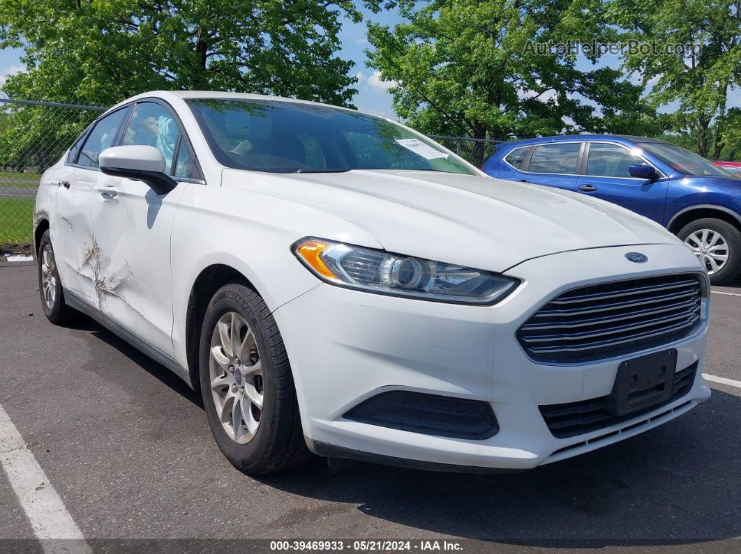 2015 Ford Fusion S White vin: 1FA6P0G70F5100643