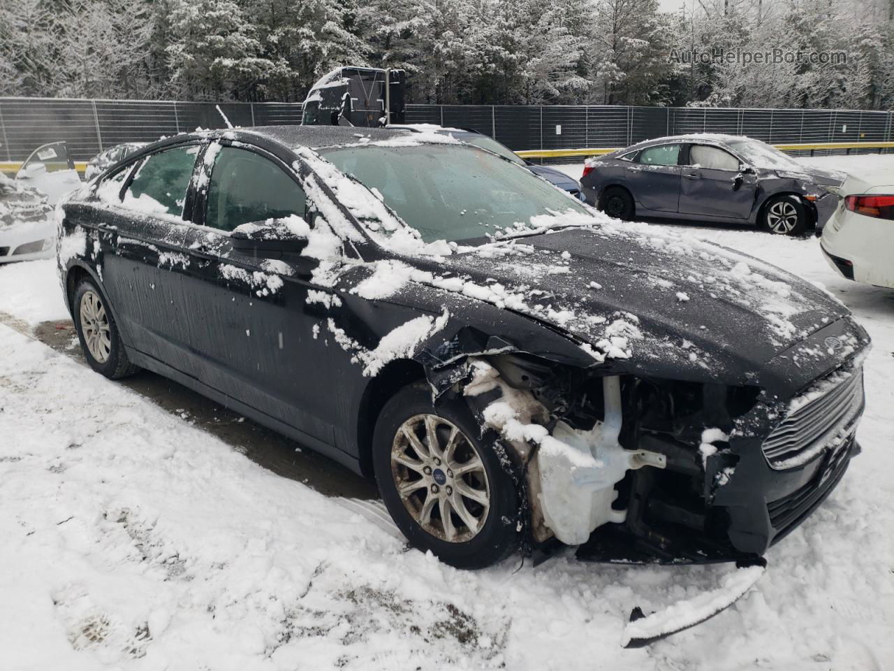 2016 Ford Fusion S Black vin: 1FA6P0G70G5107447