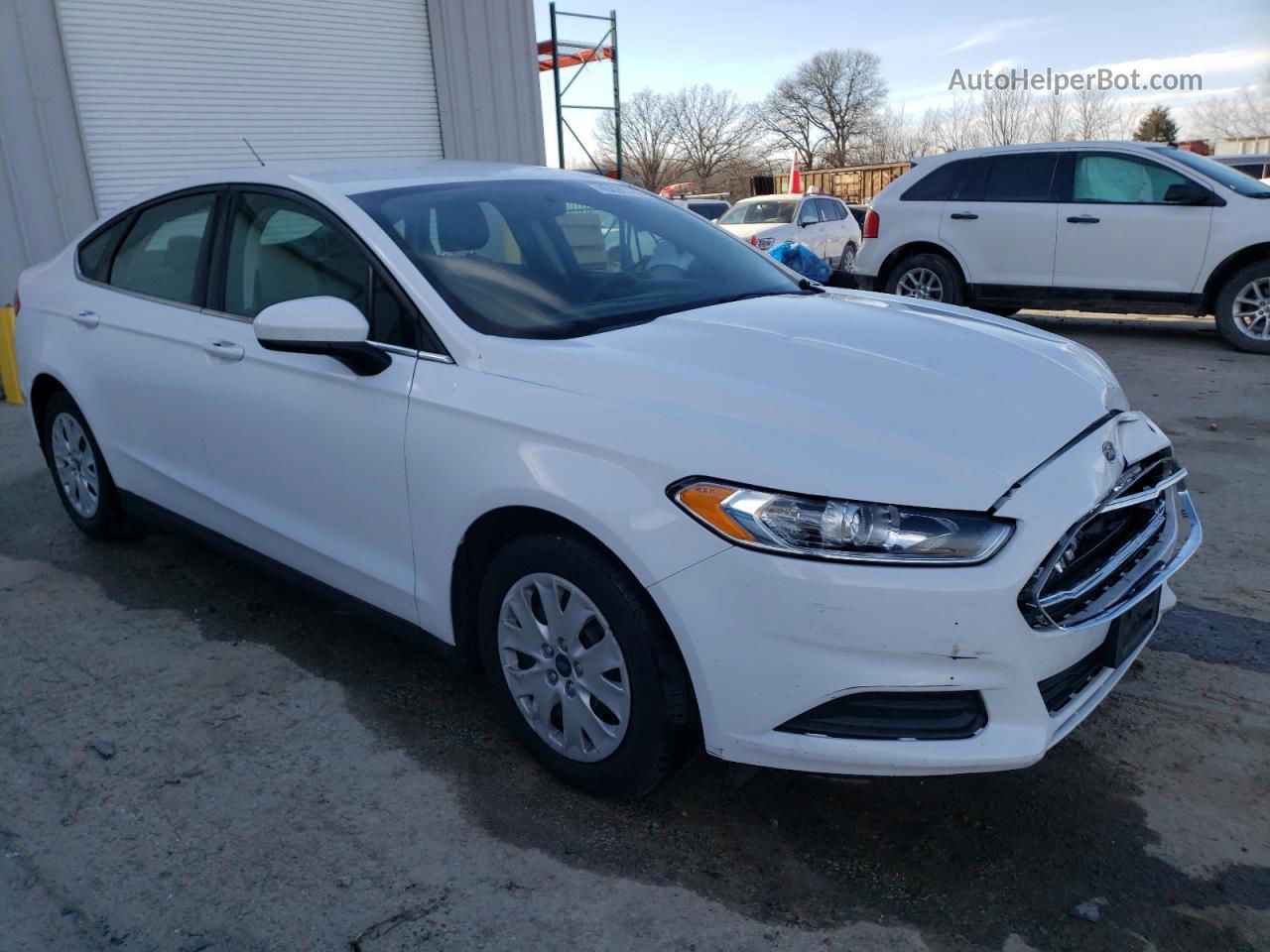 2014 Ford Fusion S White vin: 1FA6P0G71E5387361