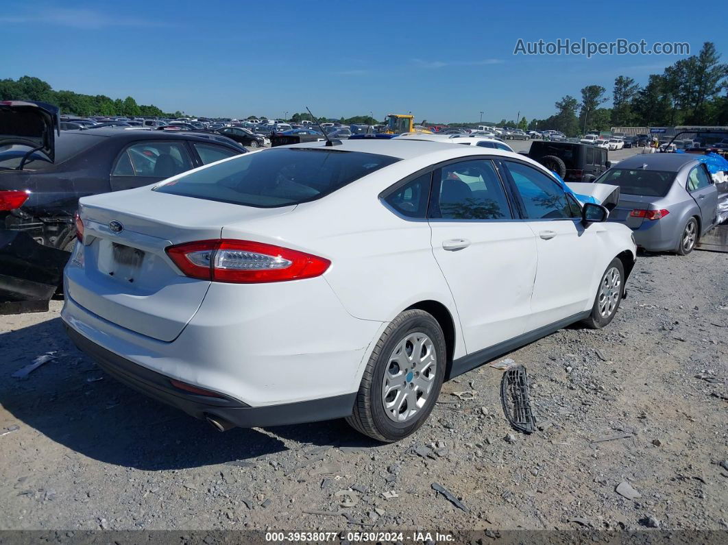 2014 Ford Fusion S White vin: 1FA6P0G71E5406250