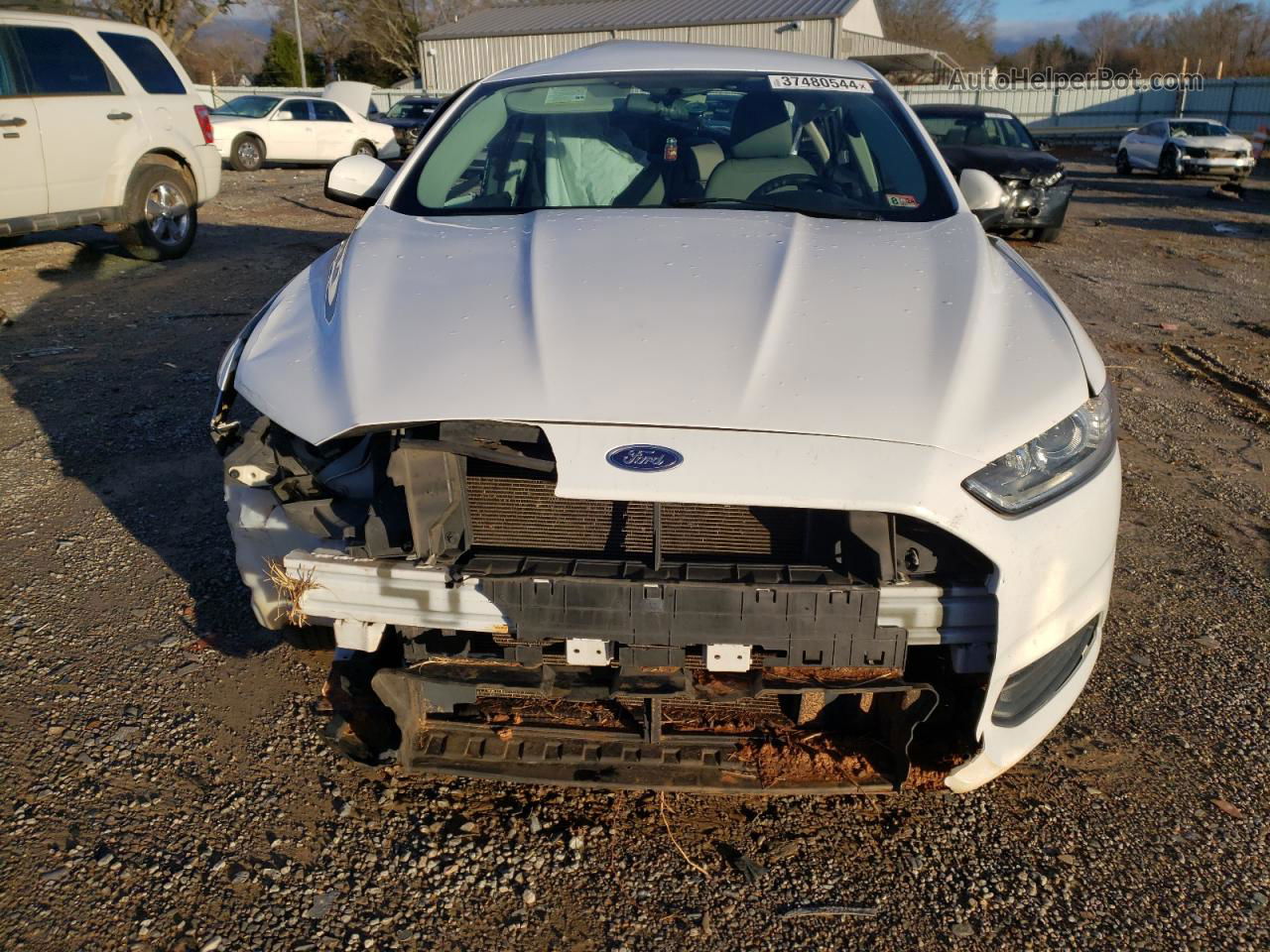 2015 Ford Fusion S White vin: 1FA6P0G71F5119105