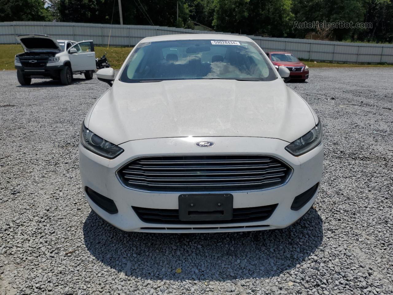 2015 Ford Fusion S White vin: 1FA6P0G74F5103304