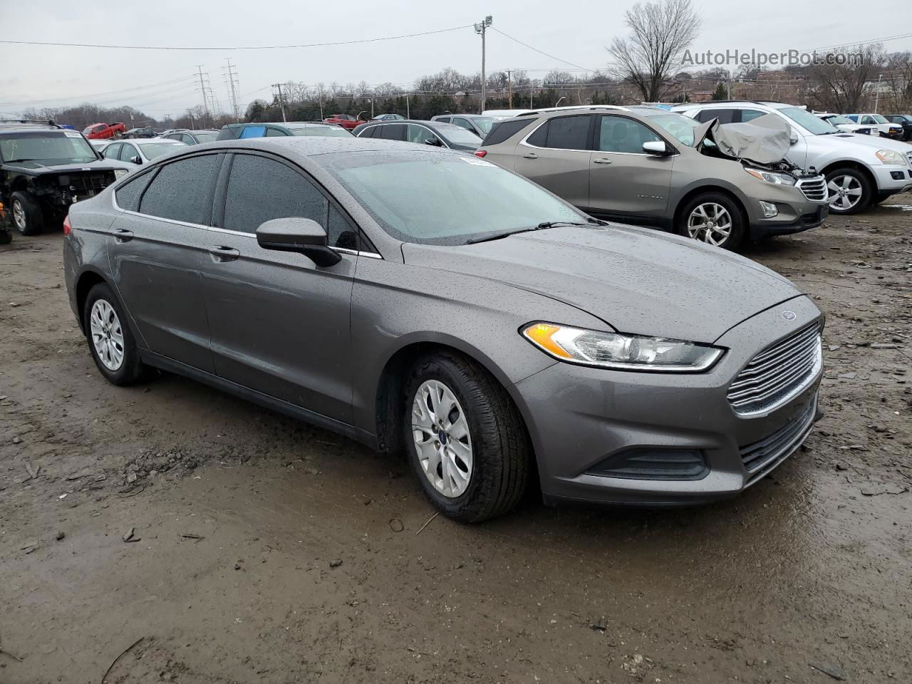 2014 Ford Fusion S Серый vin: 1FA6P0G76E5384889