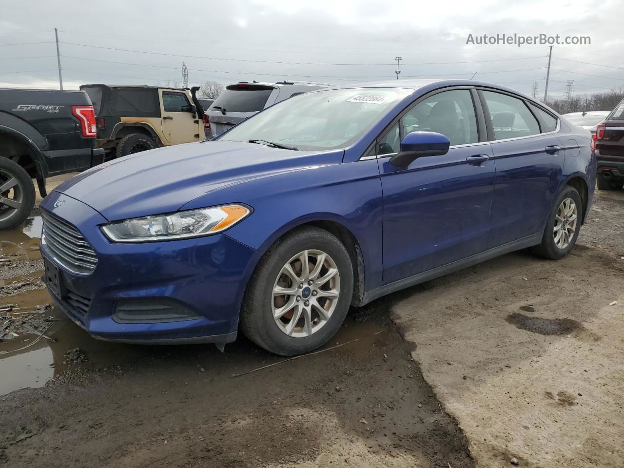 2015 Ford Fusion S White vin: 1FA6P0G7XF5123377