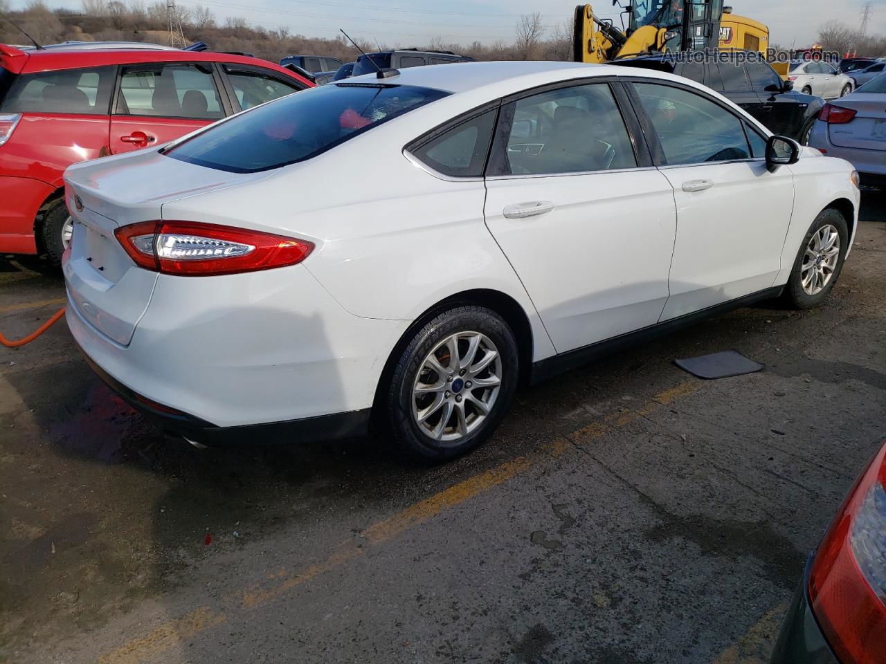 2015 Ford Fusion S White vin: 1FA6P0G7XF5127736