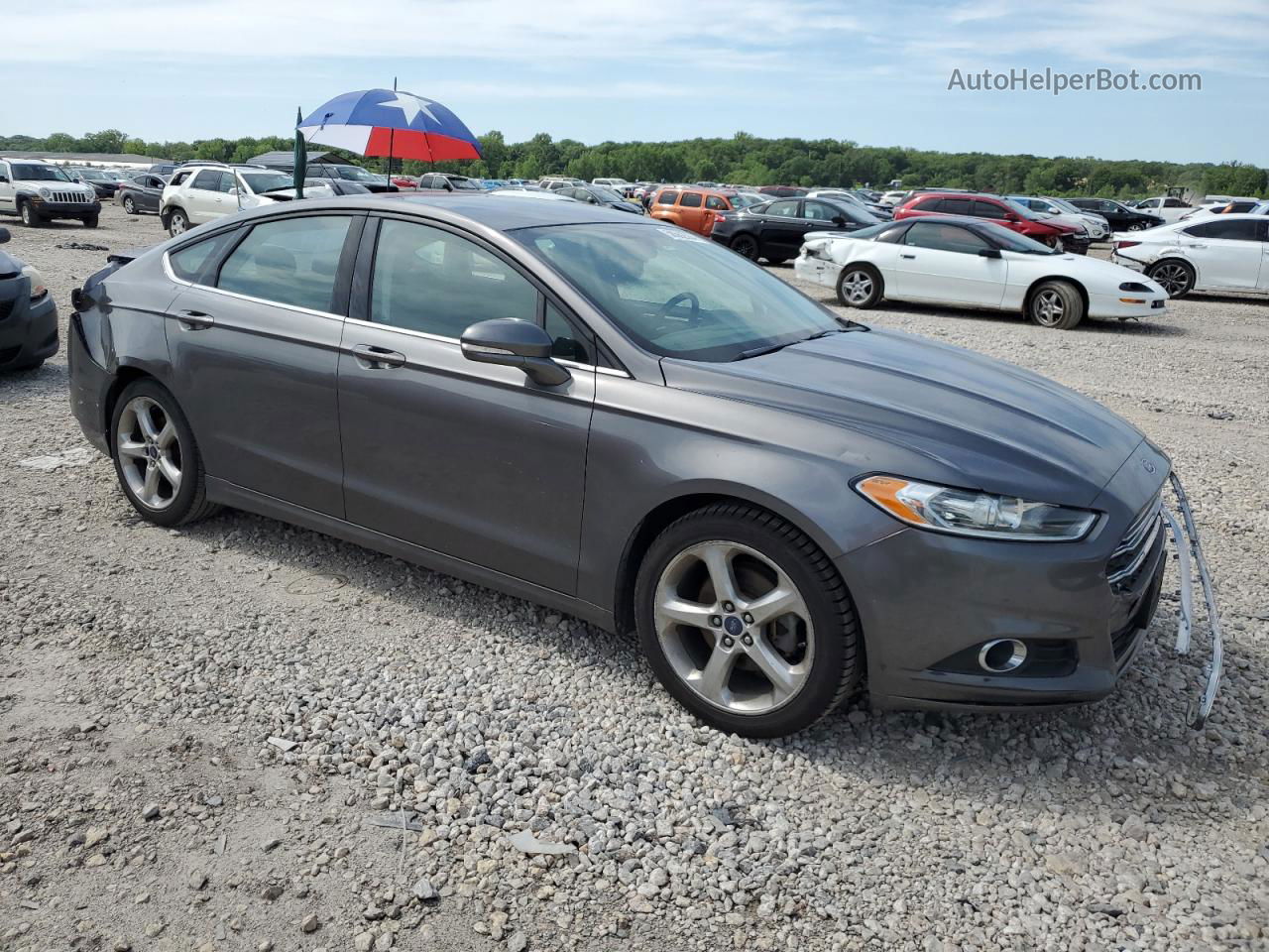 2014 Ford Fusion Se Gray vin: 1FA6P0H70E5369027