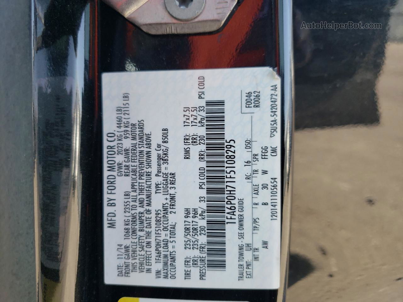 2015 Ford Fusion Se Black vin: 1FA6P0H71F5108295