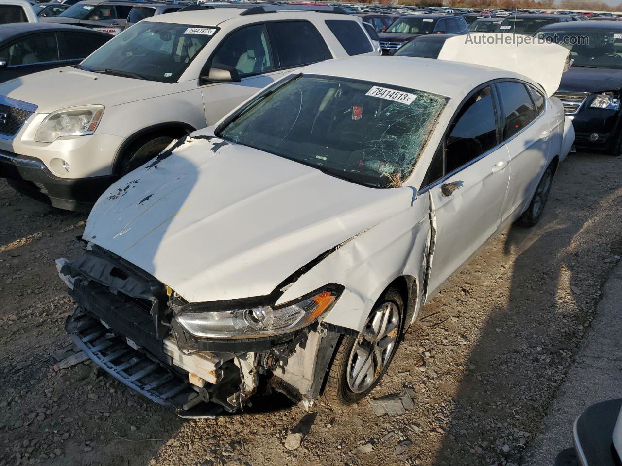 2014 Ford Fusion Se White vin: 1FA6P0H72E5383205