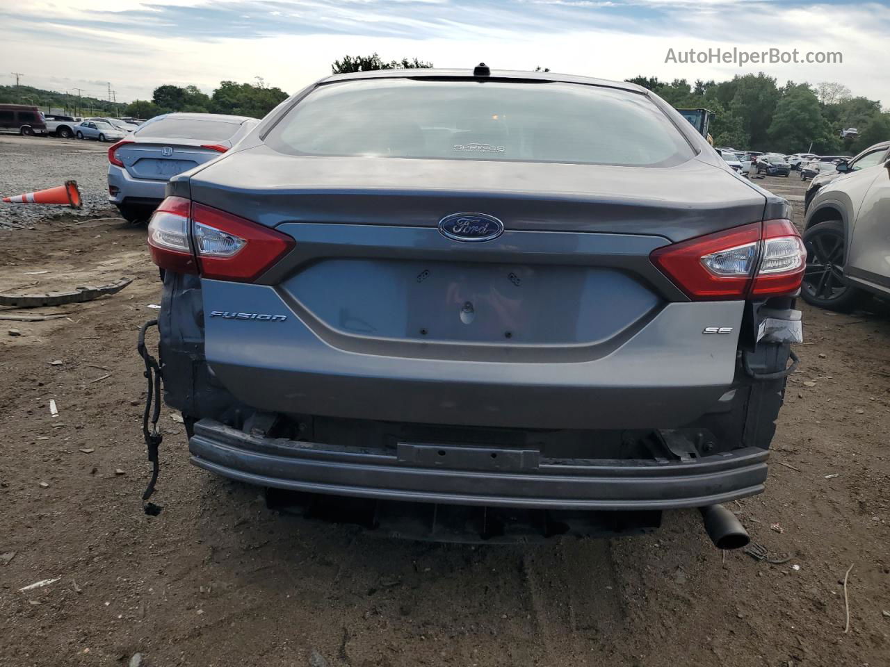 2014 Ford Fusion Se Gray vin: 1FA6P0H7XE5379290