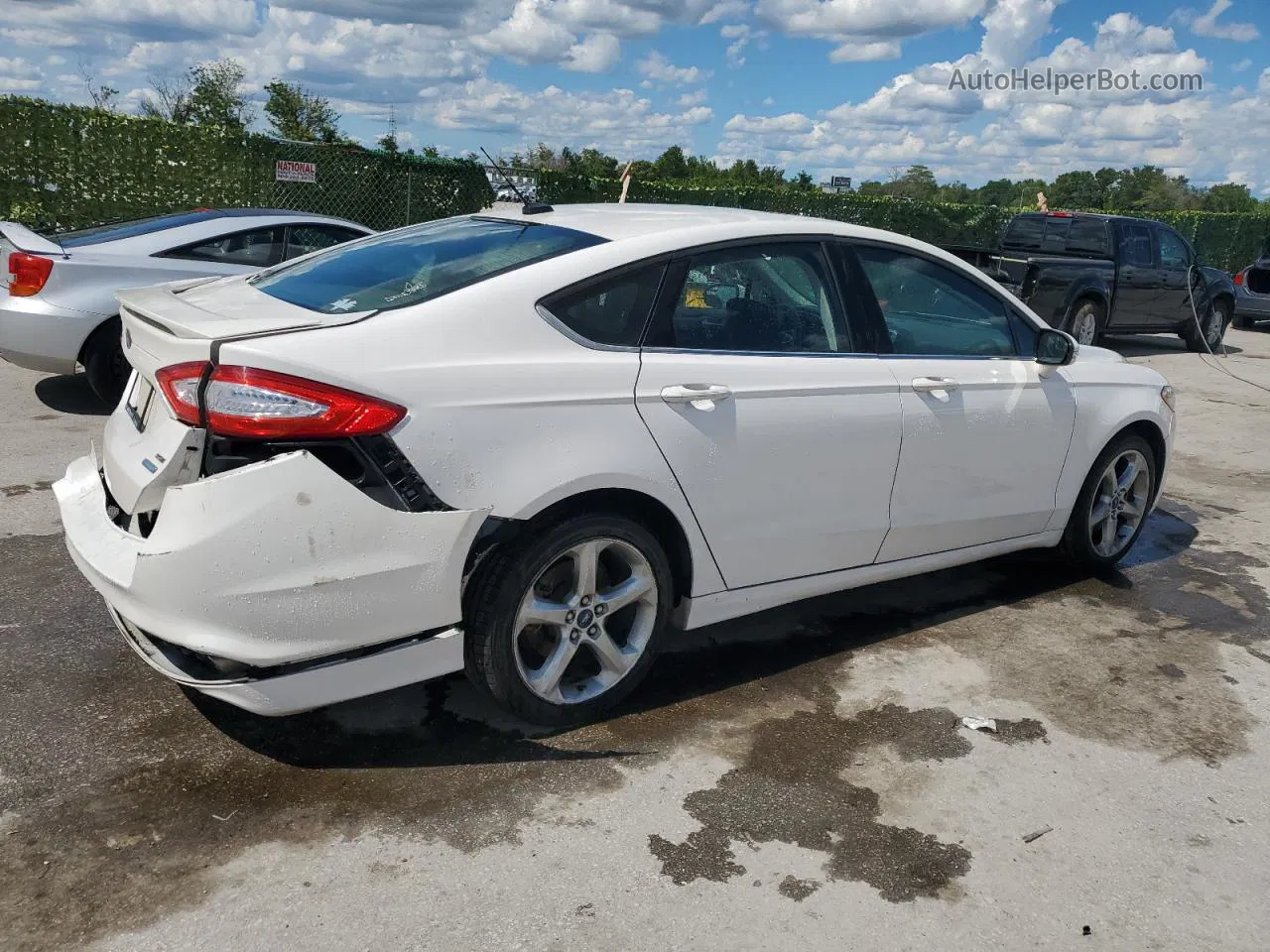 2014 Ford Fusion Se White vin: 1FA6P0HD1E5353988